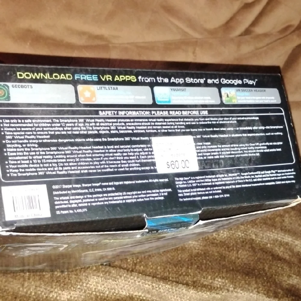 Sharper Image Black VR Headset